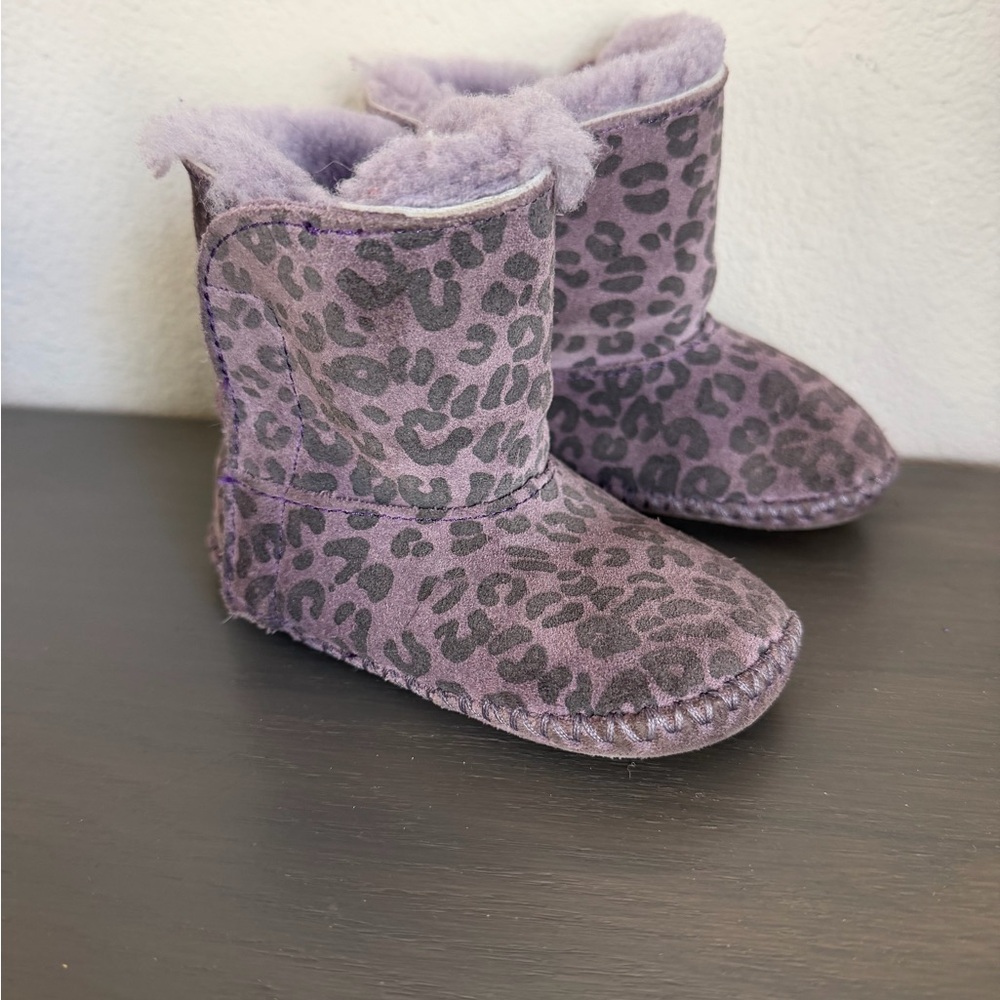 Purple Leopard Print Baby Uggs